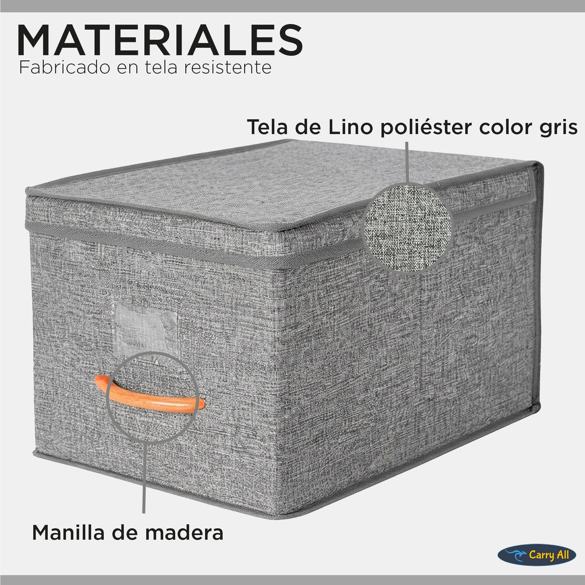 Pack 2 Cajas Organizadoras Carry All Plegables Closet Ropa L