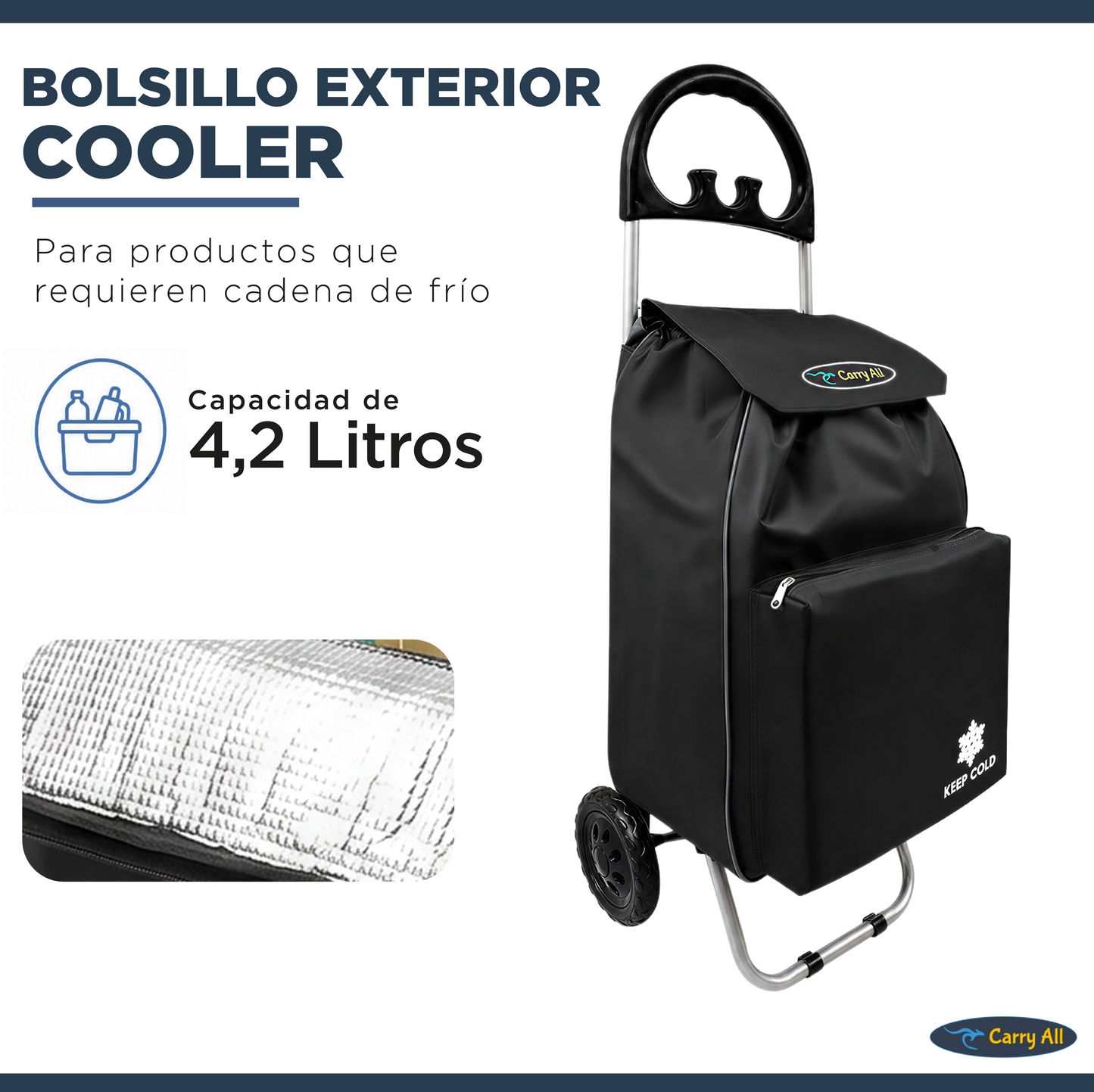 Carrito De Compras Plegable Carry All Glasgow 47 Litros Carro De Feria