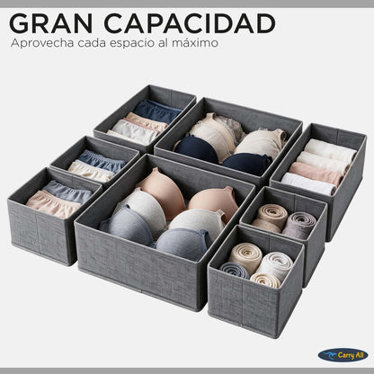 Organizador 8 Cajas Divisiones Carry All Ropa Interior Accesorios