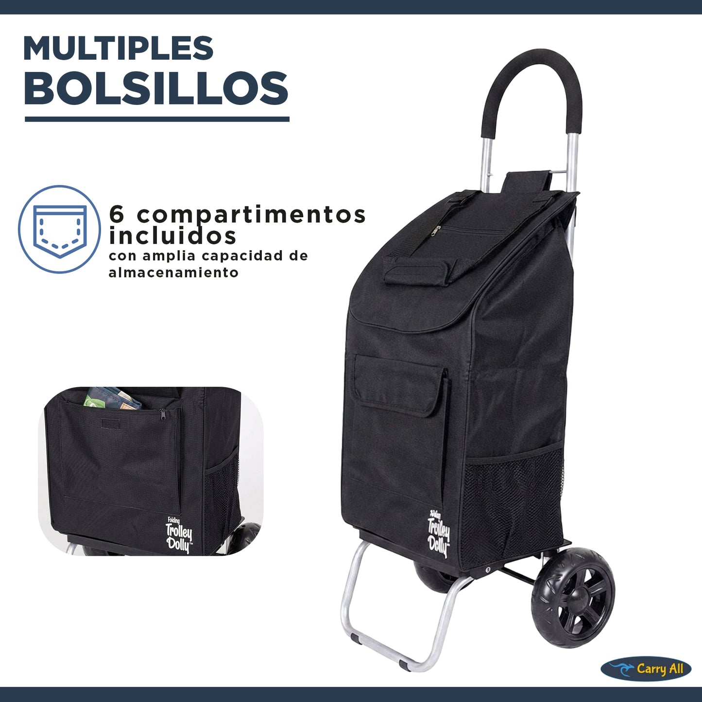 Carrito De Compras Plegable DBest Carro Feria Yegua 42 Litros Trolley Dolly