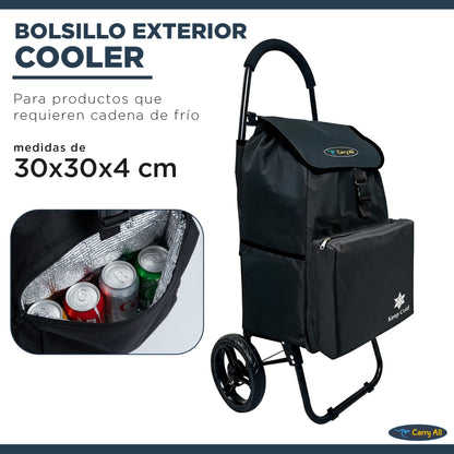 Carrito De Compras Plegable Carry All Sidney 03 55 Lts Bolsillo Cooler