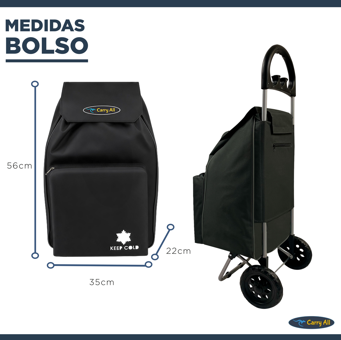 Carrito De Compras Plegable Carry All Glasgow 47 Litros Carro De Feria