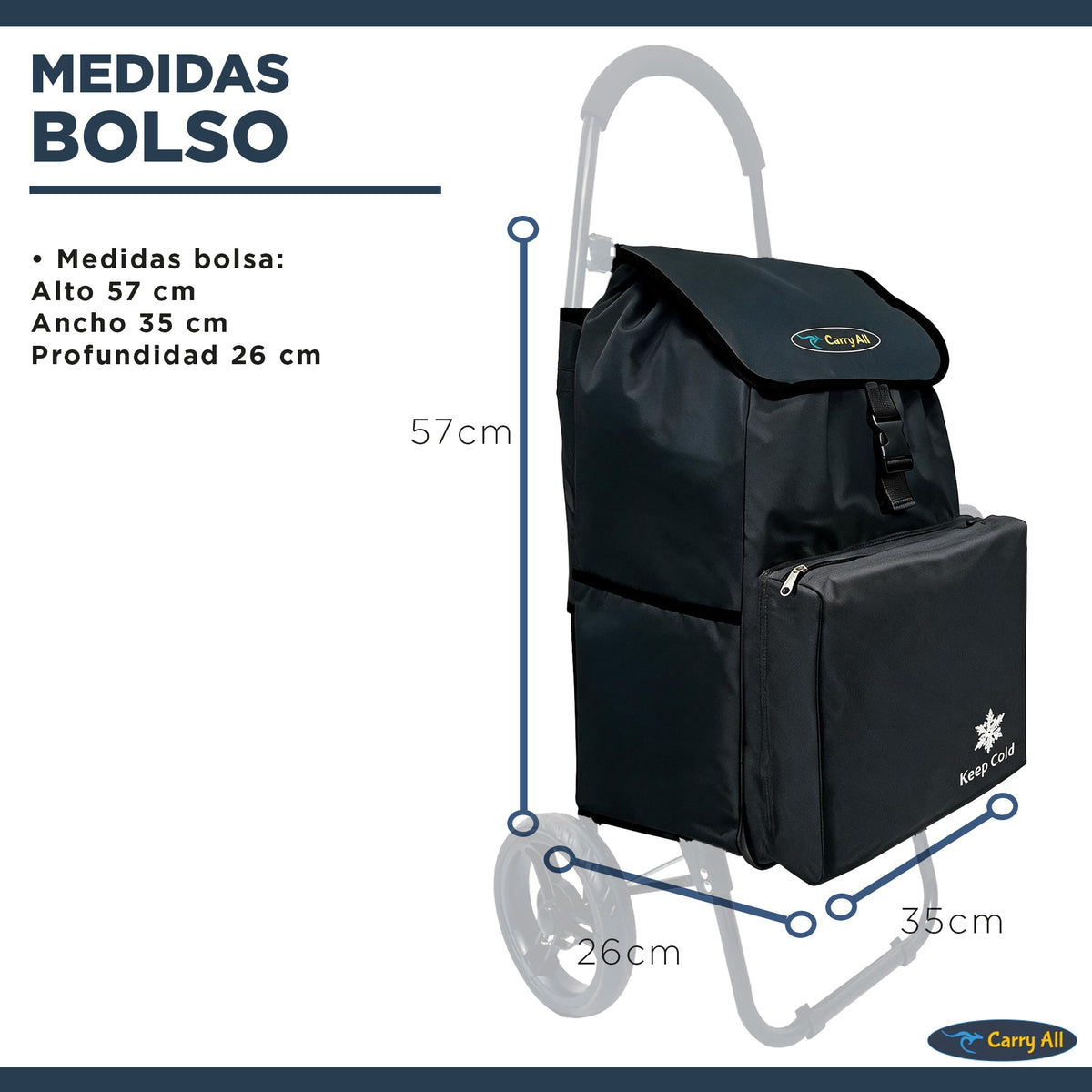 Carrito De Compras Plegable Carry All Sidney 03 55 Lts Bolsillo Cooler