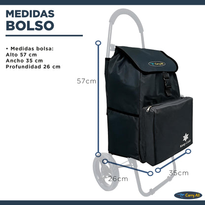 Carrito De Compras Plegable Carry All Sidney 03 55 Lts Bolsillo Cooler