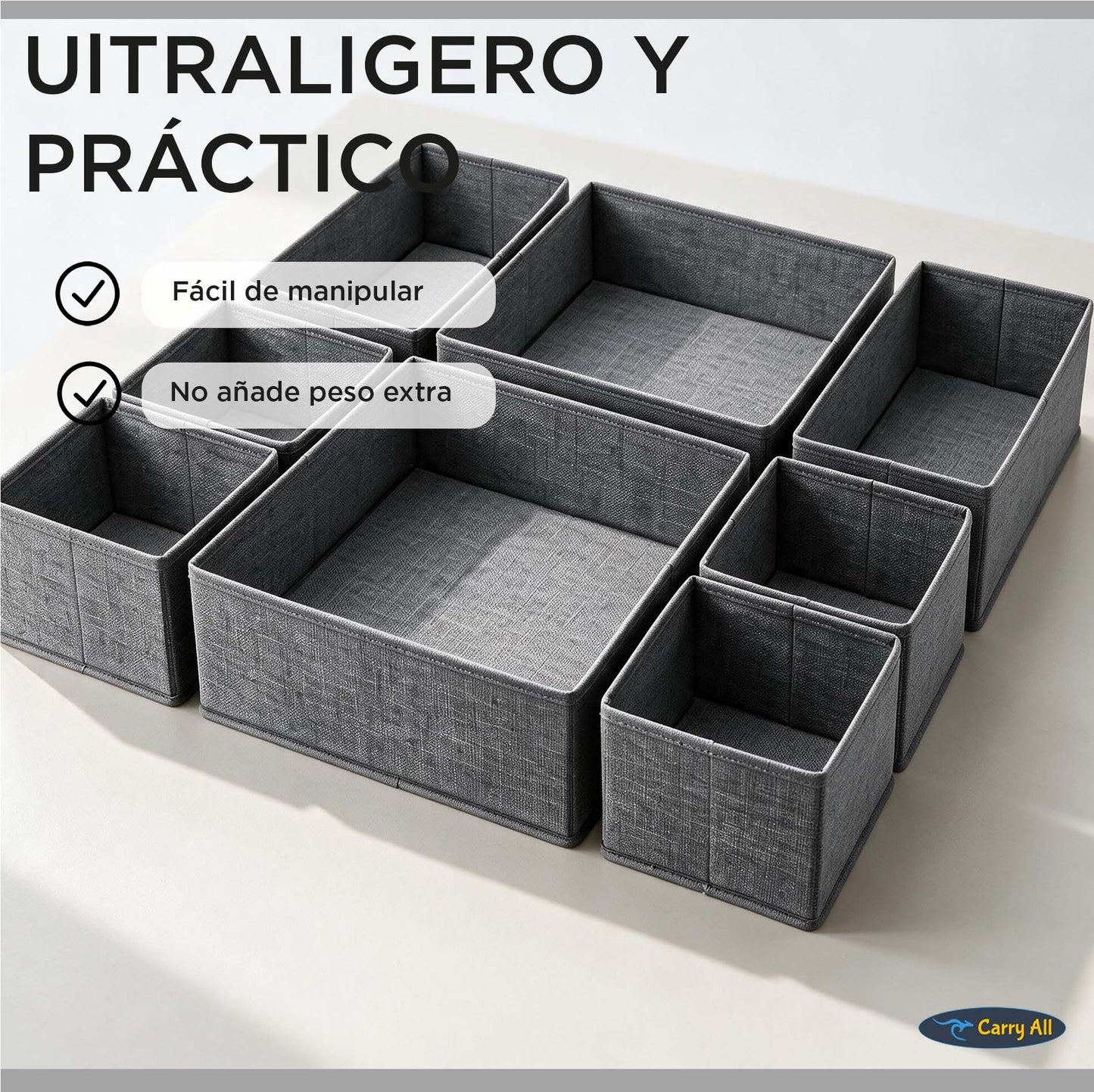 Organizador 8 Cajas Divisiones Carry All Ropa Interior Accesorios