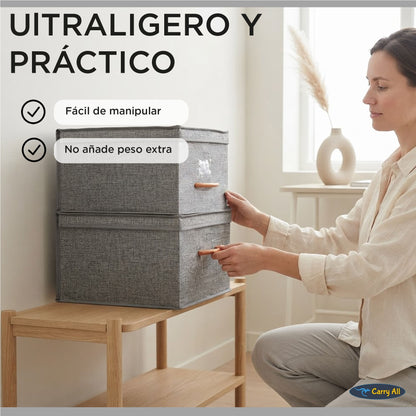 Pack 2 Cajas Organizadoras Carry All Plegables Closet Ropa L