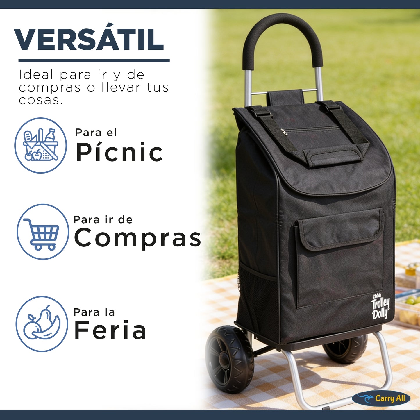 Carrito De Compras Plegable DBest Carro Feria Yegua 42 Litros Trolley Dolly