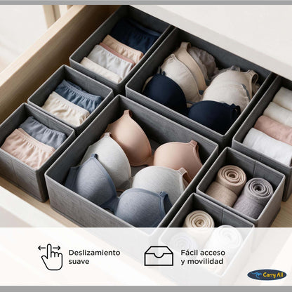 Organizador 8 Cajas Divisiones Carry All Ropa Interior Accesorios