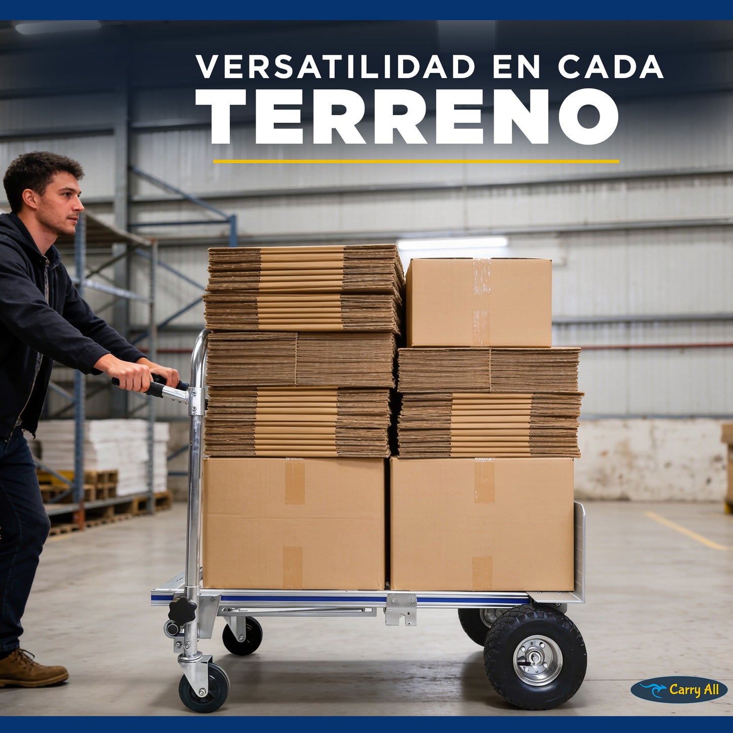 Carro De Carga Plegable 3 En 1  Titan 350 Kilos Carry All Tipo Yegua Plataforma