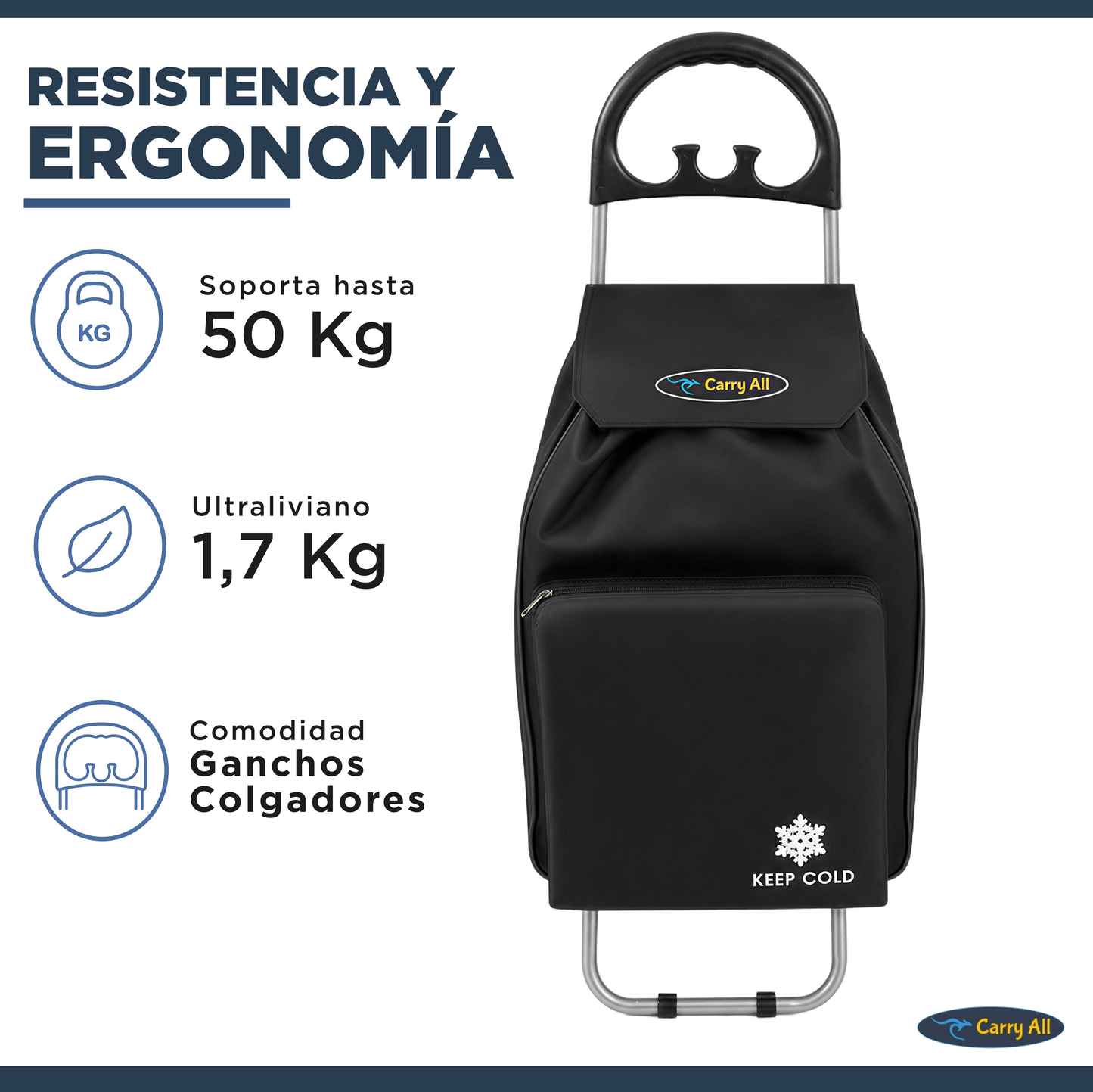 Carrito De Compras Plegable Carry All Glasgow 47 Litros Carro De Feria