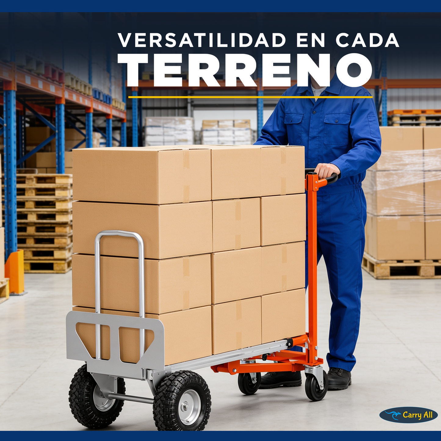 Carro De Carga Plegable 4 En 1 Titan 350 Kilos Plus Carry All Tipo Yegua O Plataforma