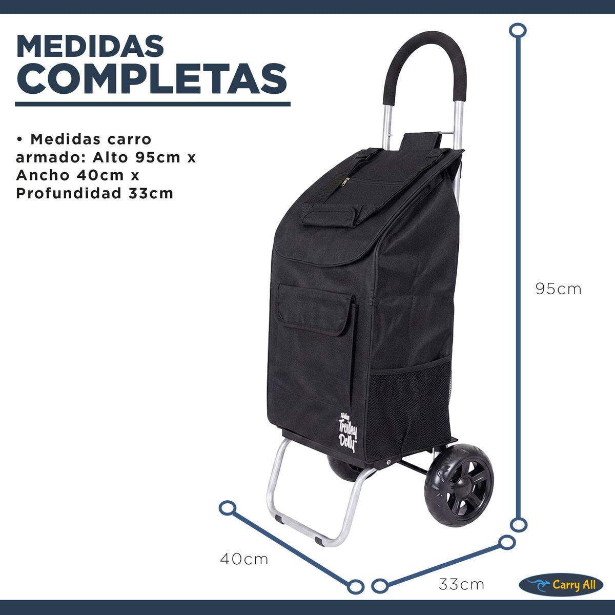 Carrito De Compras Plegable DBest Carro Feria Yegua 42 Litros Trolley Dolly