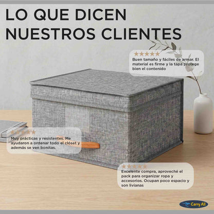 Pack 3 Cajas Organizadoras Carry All Plegables Closet Ropa S