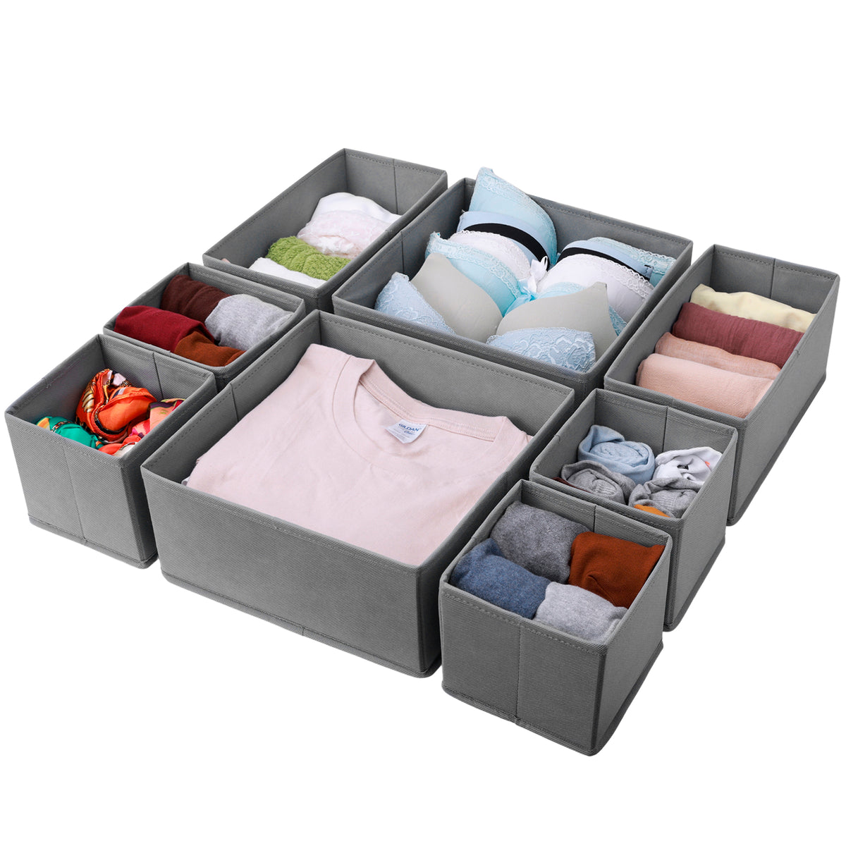 Organizador 8 Cajas Divisiones Carry All Ropa Interior Accesorios