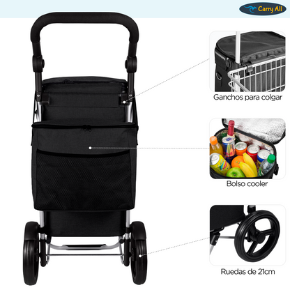 Carrito de Compra Plegable Carry All Perth 52 Litros Bolso Cooler Carro Feria