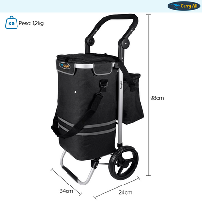 Carrito de Compra Plegable Carry All Perth 52 Litros Bolso Cooler Carro Feria
