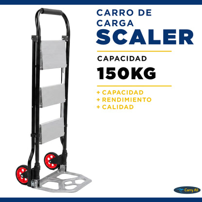Escalera 3 Peldaños Y Carro De Carga Carry All Plegable Tipo Yegua 2 En 1