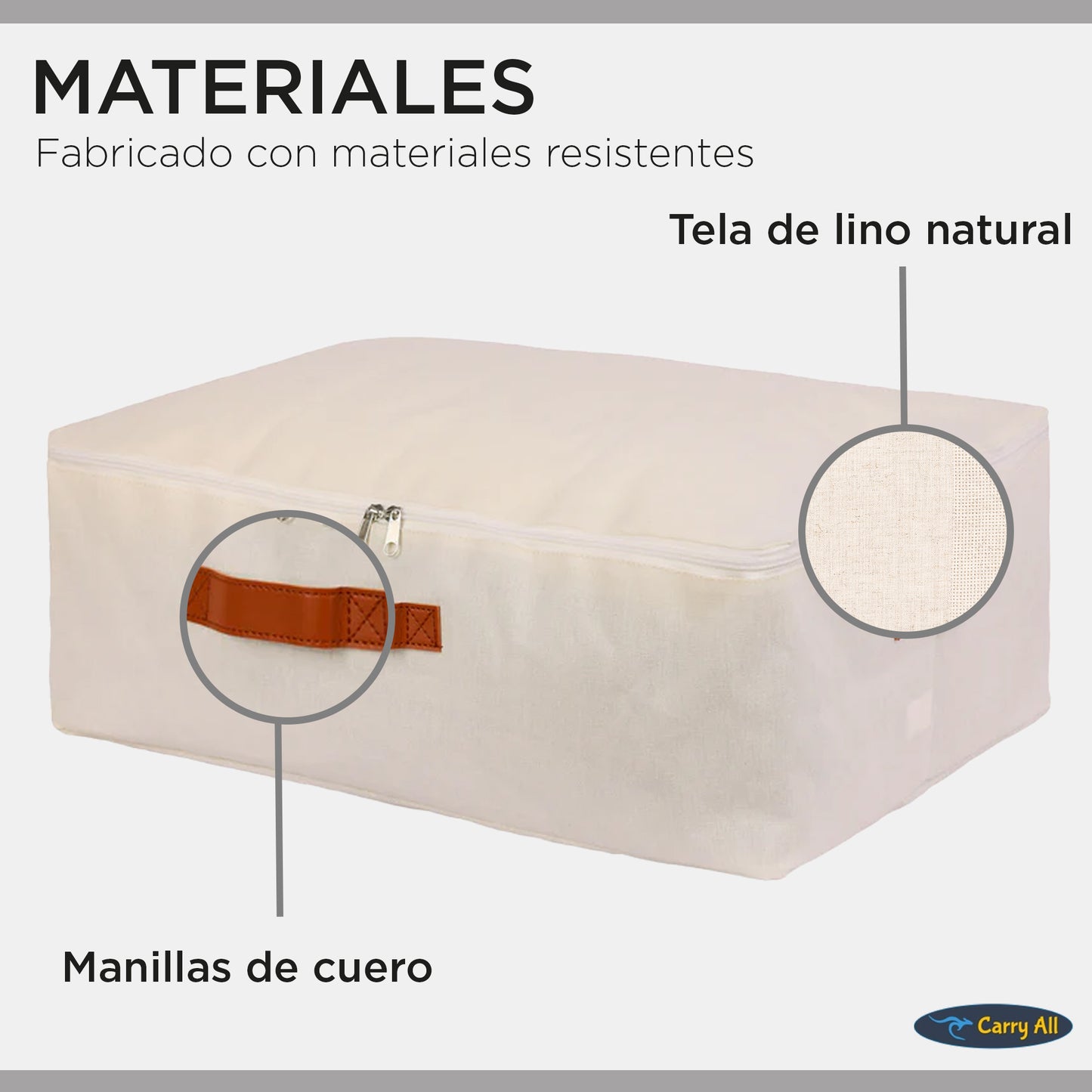 Pack 3 Bolsas Organizadoras Underbed Bajo Cama Carry All De Lino 41 Litros Almacenaje Ropa Varios