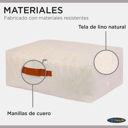 Pack 3 Bolsas Organizadoras Underbed Bajo Cama Carry All De Lino 41 Litros Almacenaje Ropa Varios
