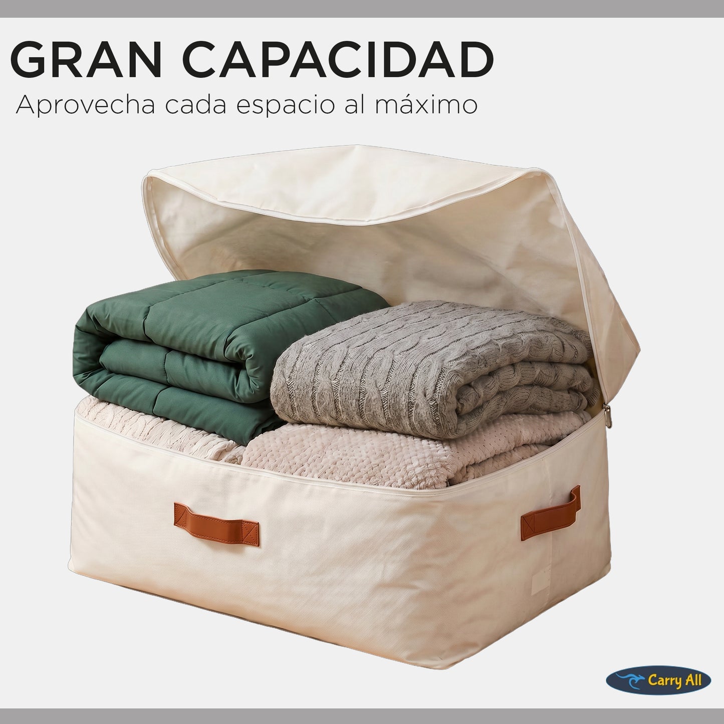 Pack 3 Bolsas Organizadoras Underbed Bajo Cama Carry All De Lino 41 Litros Almacenaje Ropa Varios