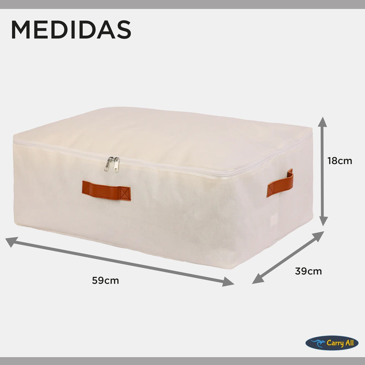 Pack 3 Bolsas Organizadoras Underbed Bajo Cama Carry All De Lino 41 Litros Almacenaje Ropa Varios