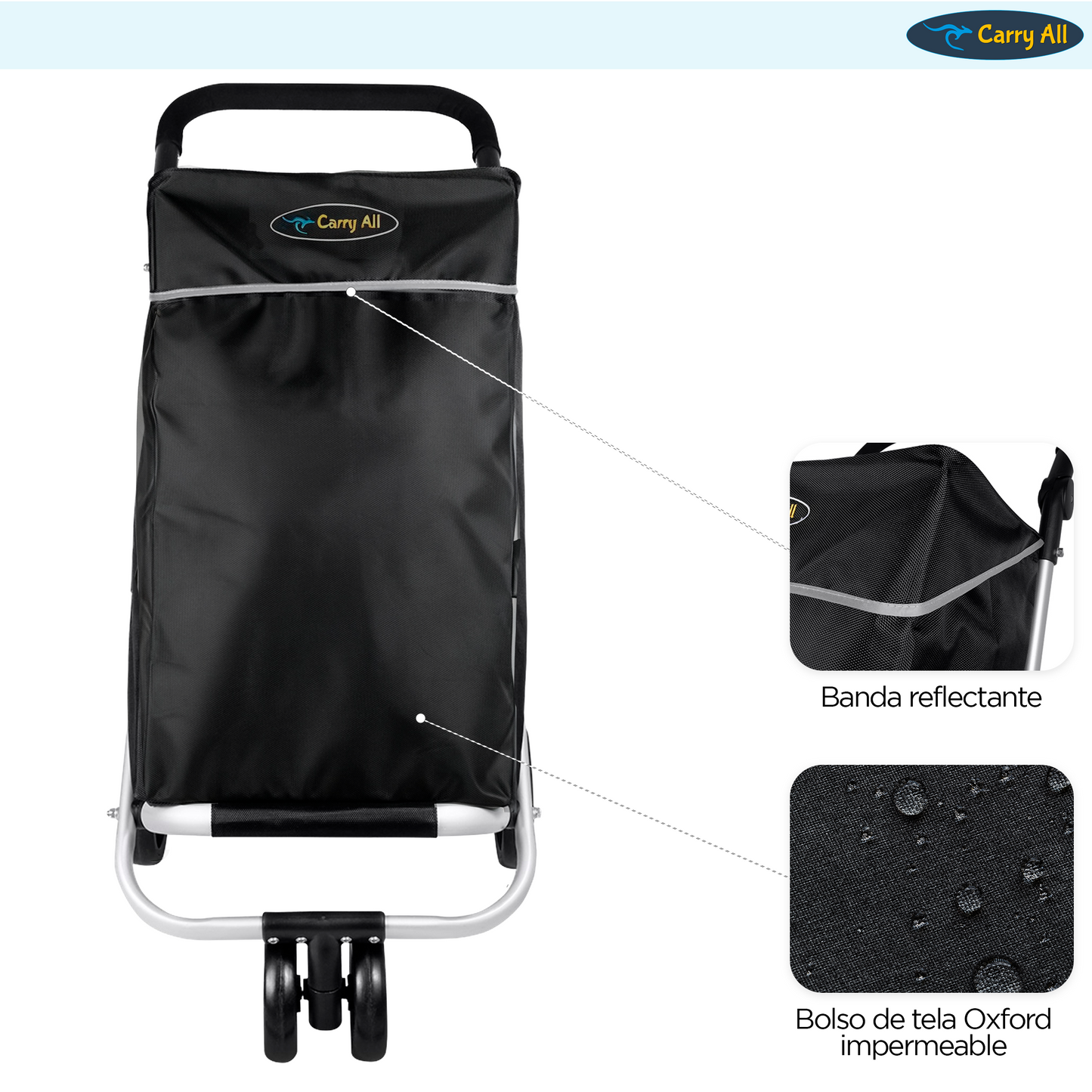Carrito De Compras Plegable Carry All Vancouver 70 Litros Con Cooler
