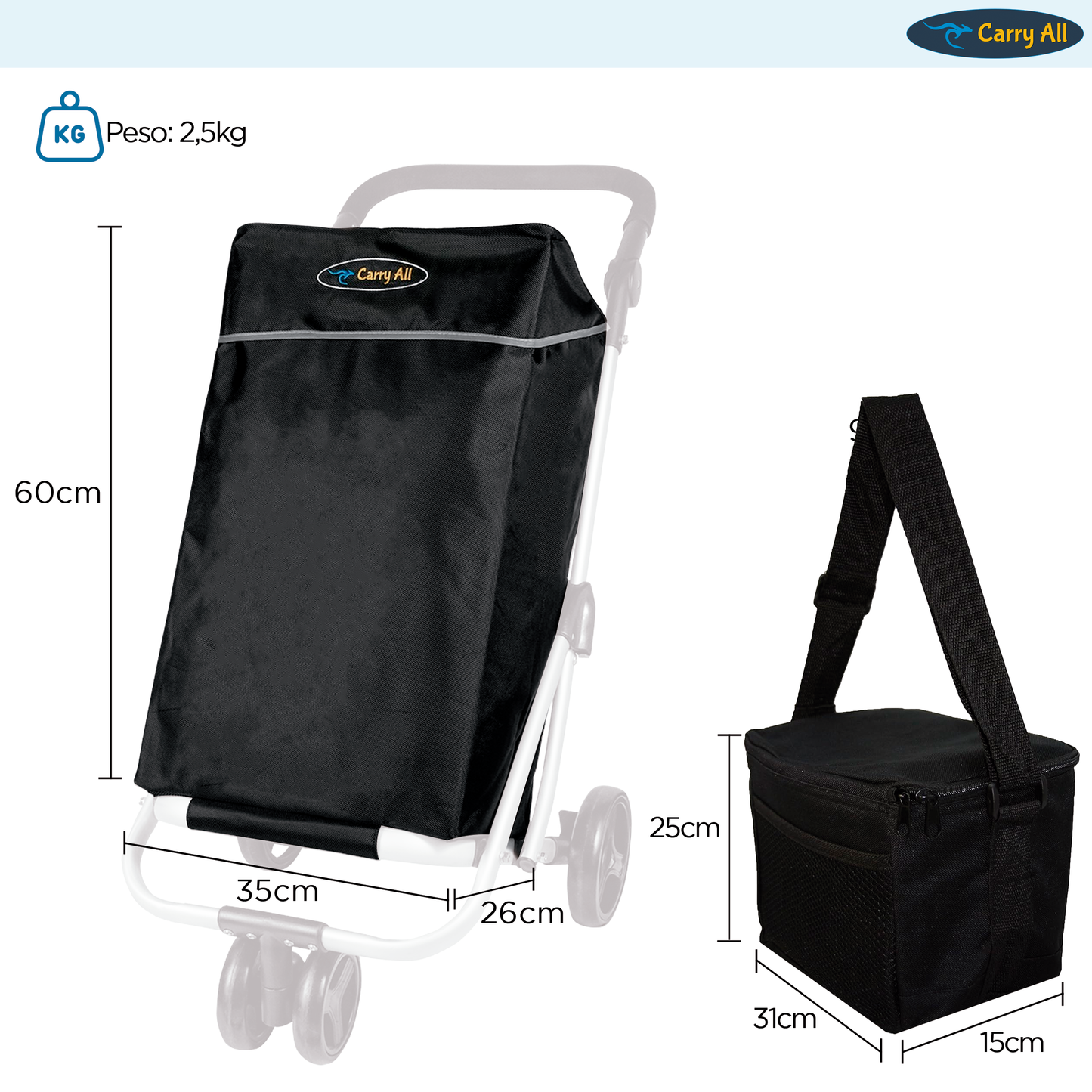 Carrito De Compras Plegable Carry All Vancouver 70 Litros Con Cooler