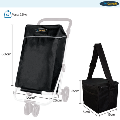Carrito De Compras Plegable Carry All Vancouver 70 Litros Con Cooler