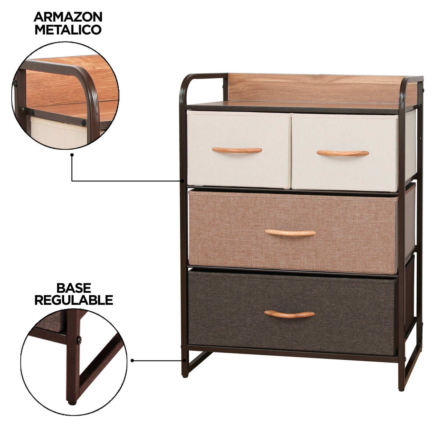 Cajonera Comoda Carry All 4 Cajones Línea Four Seasons