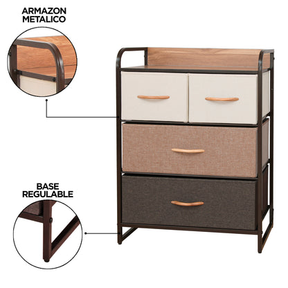 Cajonera Comoda Carry All 4 Cajones Línea Four Seasons