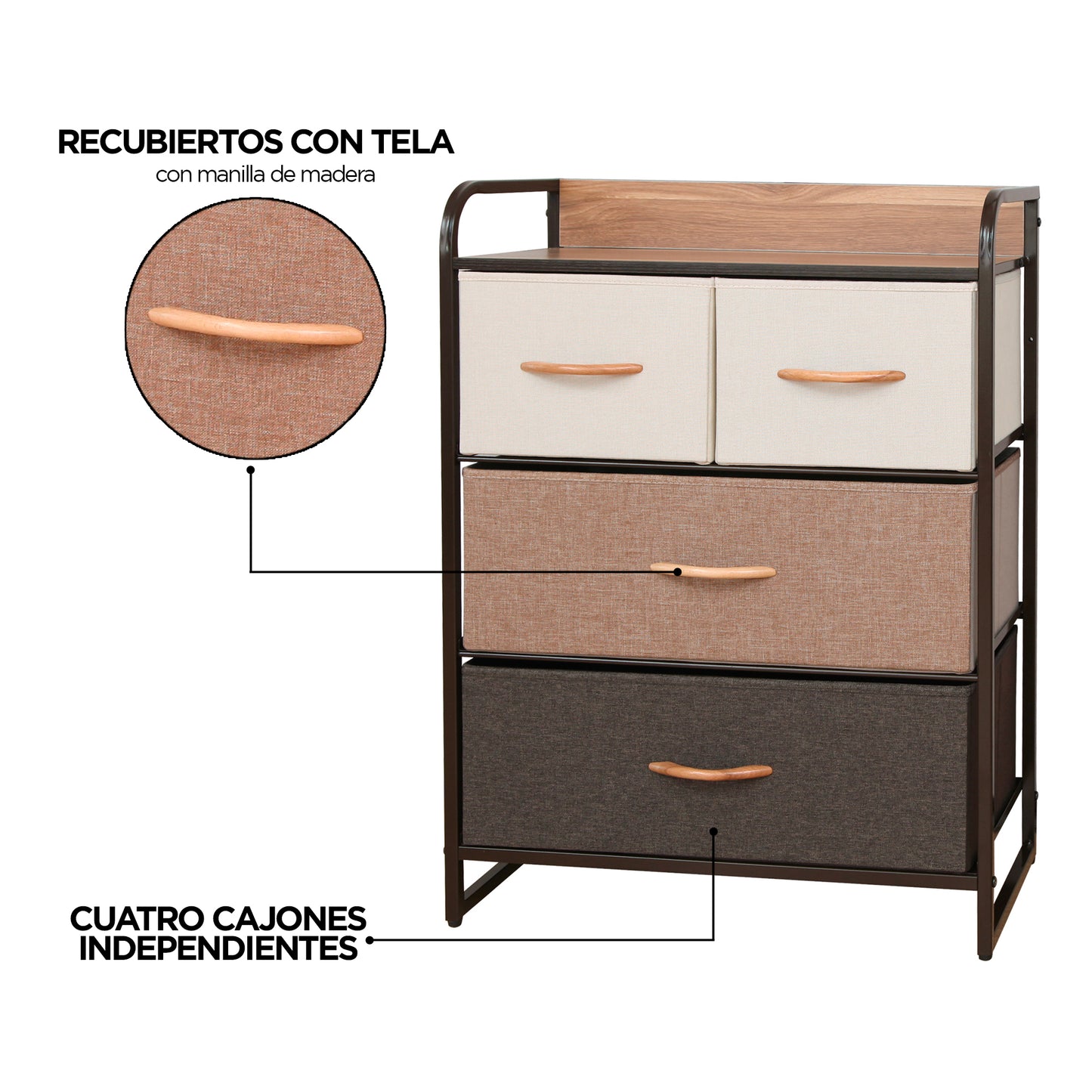 Cajonera Comoda Carry All 4 Cajones Línea Four Seasons