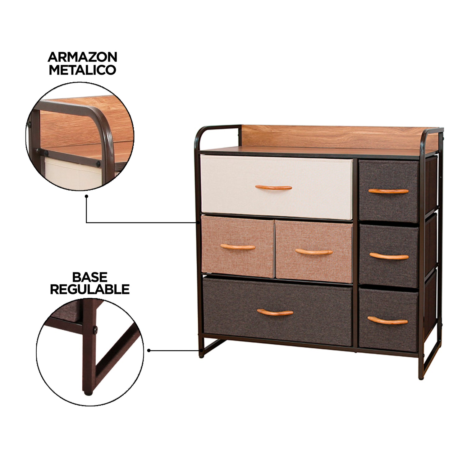 Cajonera Comoda Carry All 7 Cajones Línea Four Seasons