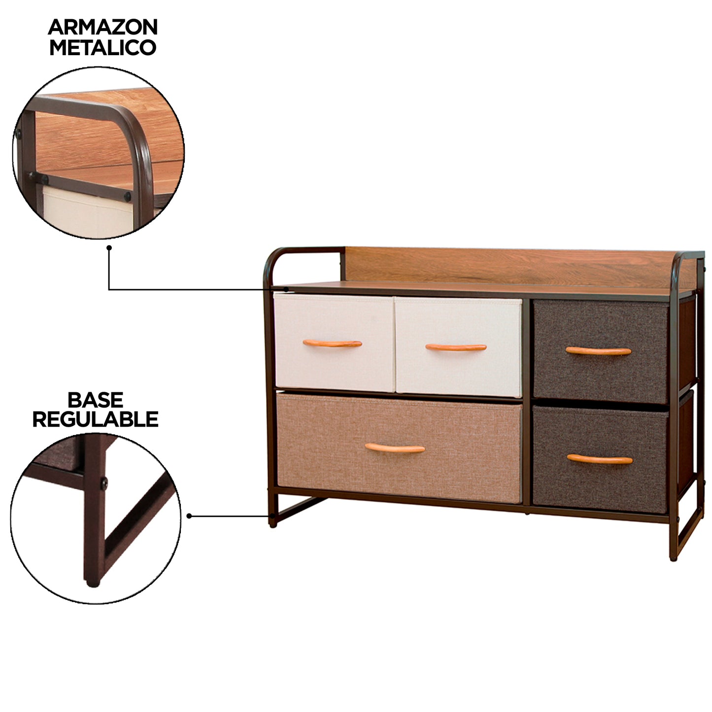 Cajonera Comoda Carry All 5 Cajones Línea Four Seasons