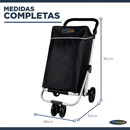 Carrito de Compras Premium Vancouver 52 Litros Carro Feria Con Bolso Cooler