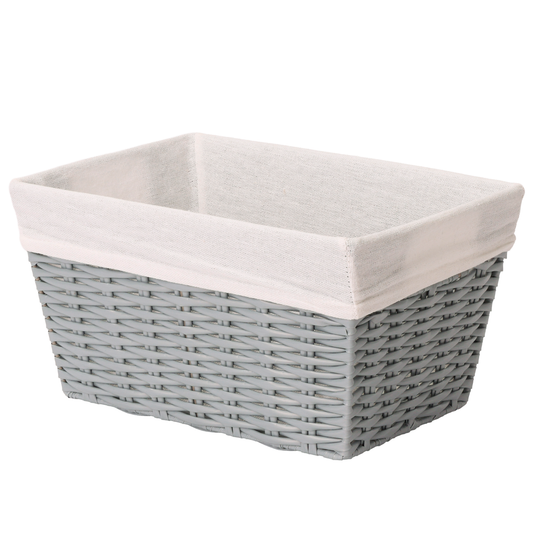 Canasto Cesta Organizadora Carry All Estilo Ratán Gris