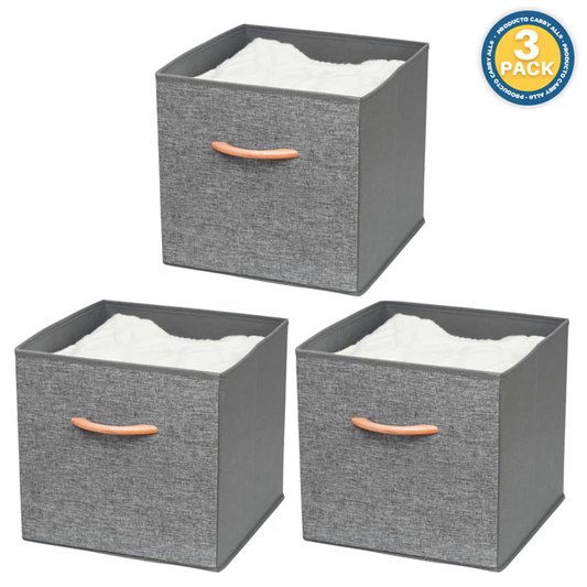 Pack 3 Cajas Cubo Organizadoras Carry All Closet Ropa Accesorios