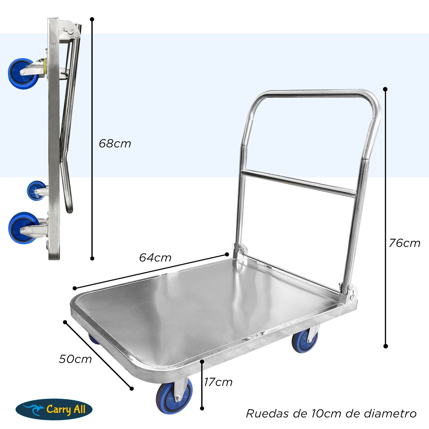 Carro De Carga Plegable Carry All Ranger 200 Kilos Tipo Plataforma