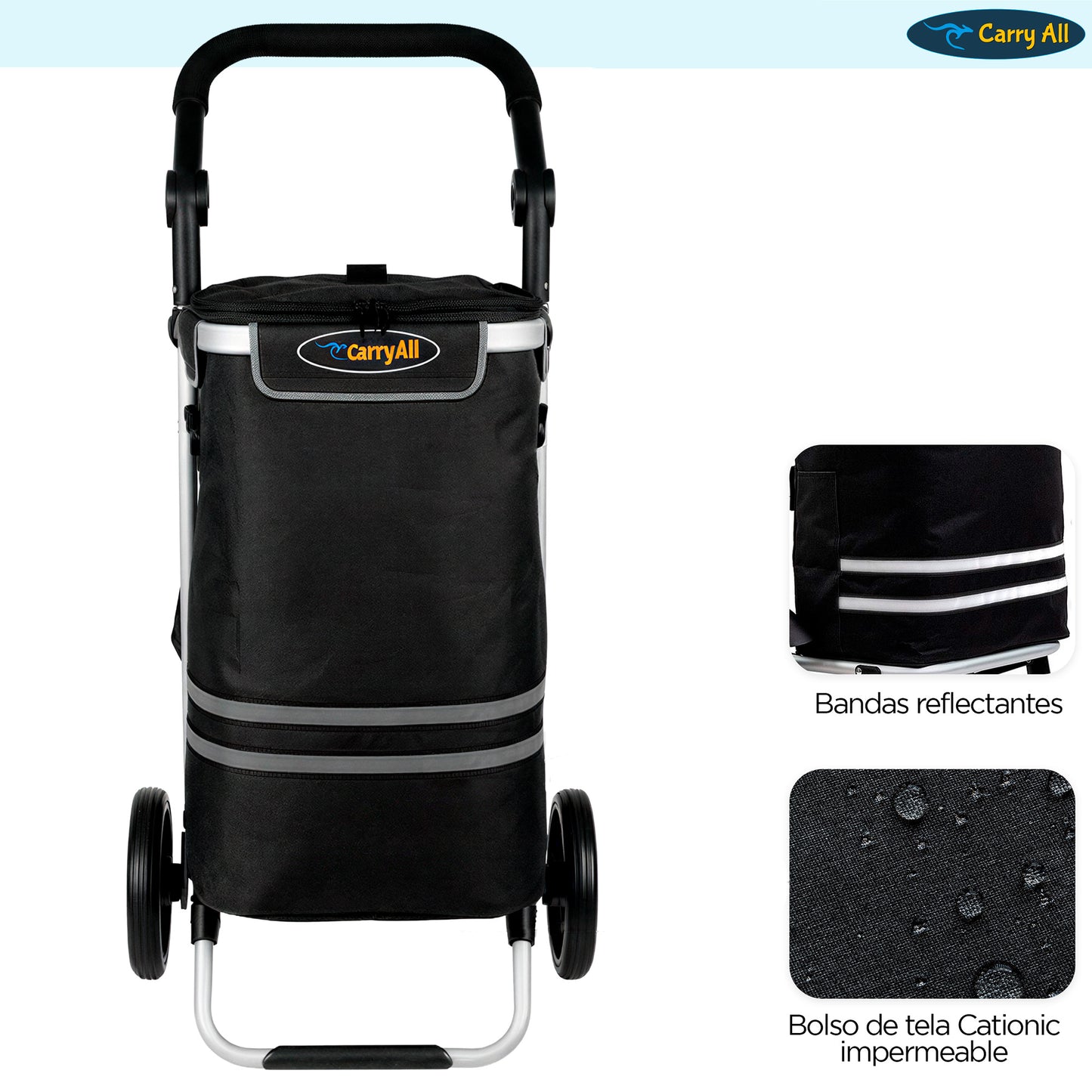 Carrito de Compra Plegable Carry All Perth 52 Litros Bolso Cooler Carro Feria