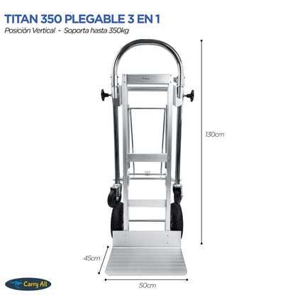 Carro De Carga Plegable 3 En 1  Titan 350 Kilos Carry All Tipo Yegua Plataforma